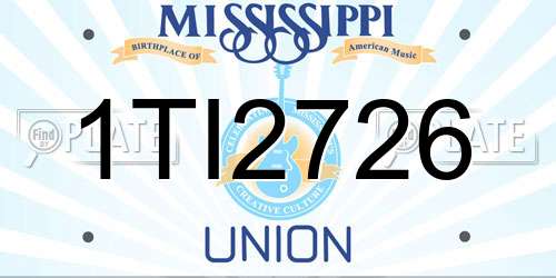 1TI2726 Mississippi License Plate