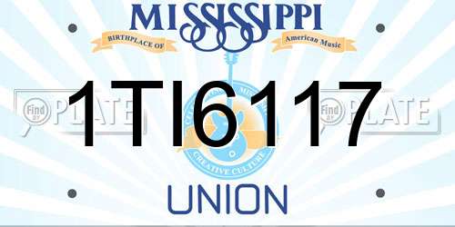1TI6117 Mississippi License Plate
