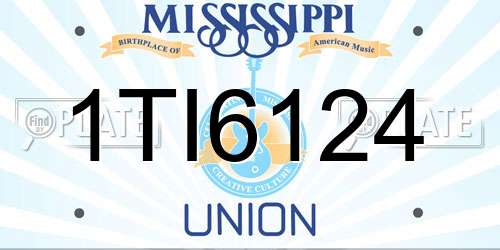 1TI6124 Mississippi License Plate