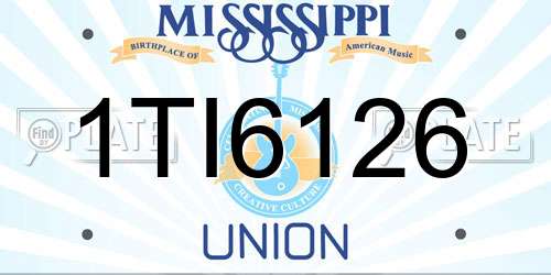 1TI6126 Mississippi License Plate