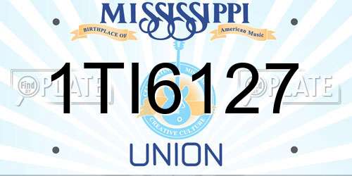 1TI6127 Mississippi License Plate