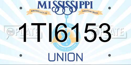 1TI6153 Mississippi License Plate