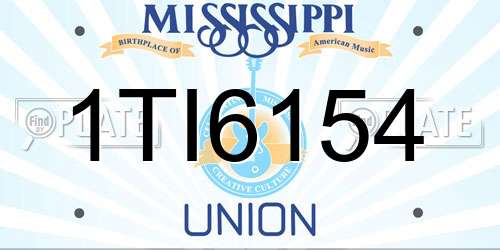 1TI6154 Mississippi License Plate