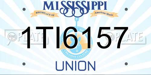 1TI6157 Mississippi License Plate