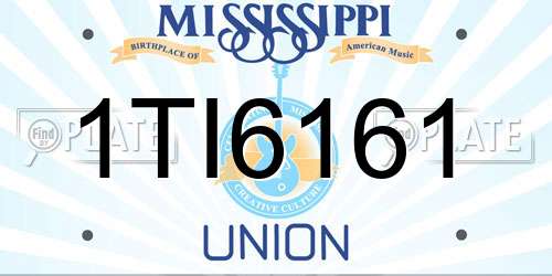 1TI6161 Mississippi License Plate
