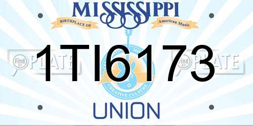1TI6173 Mississippi License Plate