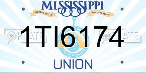 1TI6174 Mississippi License Plate
