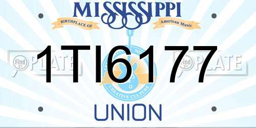 1TI6177 Mississippi License Plate