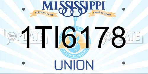 1TI6178 Mississippi License Plate