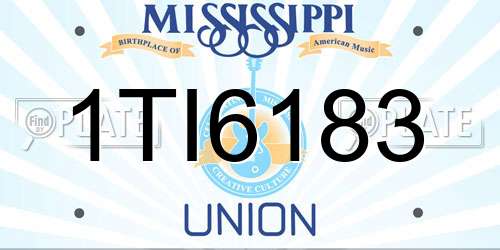 1TI6183 Mississippi License Plate