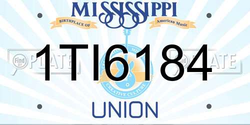 1TI6184 Mississippi License Plate