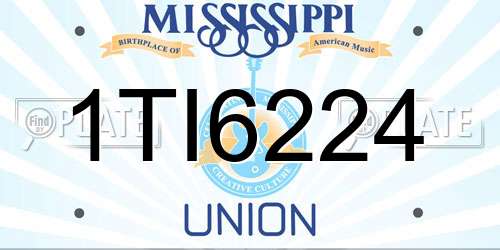 1TI6224 Mississippi License Plate