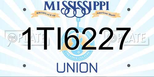 1TI6227 Mississippi License Plate