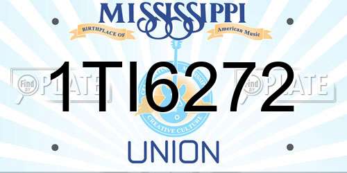 1TI6272 Mississippi License Plate