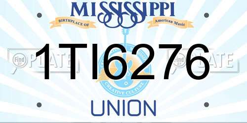 1TI6276 Mississippi License Plate