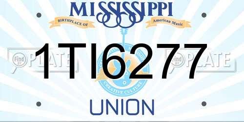 1TI6277 Mississippi License Plate