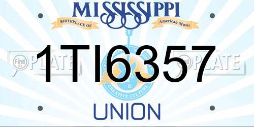 1TI6357 Mississippi License Plate
