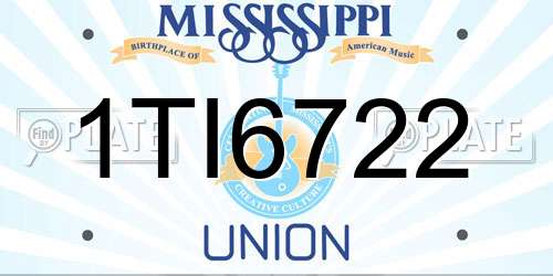 1TI6722 Mississippi License Plate