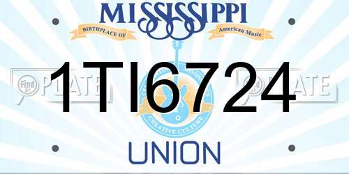 1TI6724 Mississippi License Plate