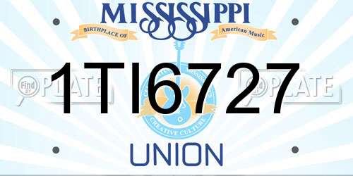 1TI6727 Mississippi License Plate
