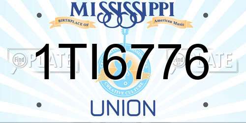 1TI6776 Mississippi License Plate