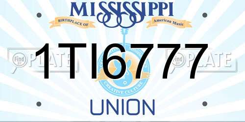1TI6777 Mississippi License Plate