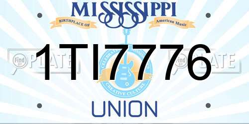 1TI7776 Mississippi License Plate