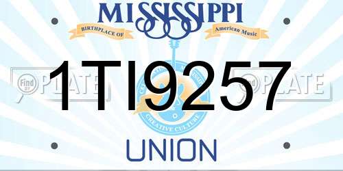 1TI9257 Mississippi License Plate