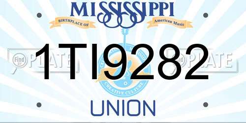 1TI9282 Mississippi License Plate