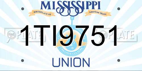 1TI9751 Mississippi License Plate