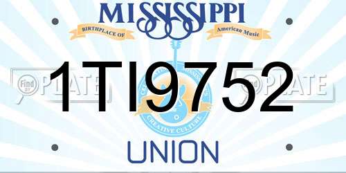 1TI9752 Mississippi License Plate