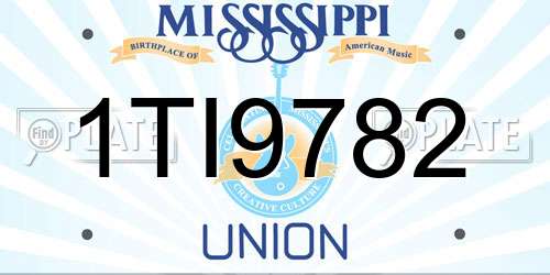 1TI9782 Mississippi License Plate
