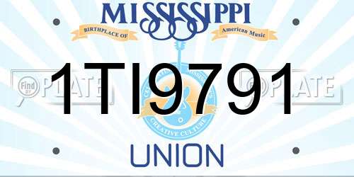 1TI9791 Mississippi License Plate