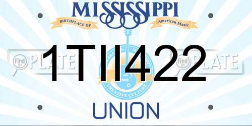 1TII422 Mississippi License Plate