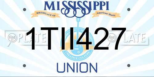1TII427 Mississippi License Plate