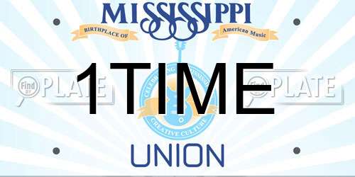 1TIME Mississippi License Plate