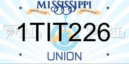 1TIT226 Mississippi License Plate