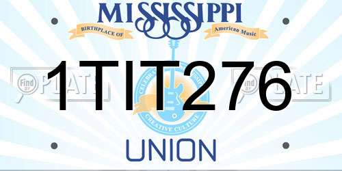 1TIT276 Mississippi License Plate