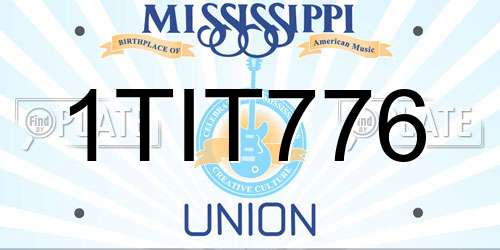 1TIT776 Mississippi License Plate