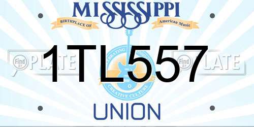 1TL557 Mississippi License Plate