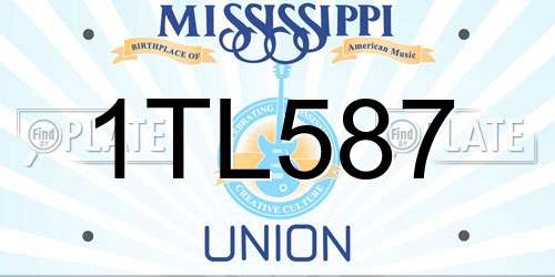 1TL587 Mississippi License Plate