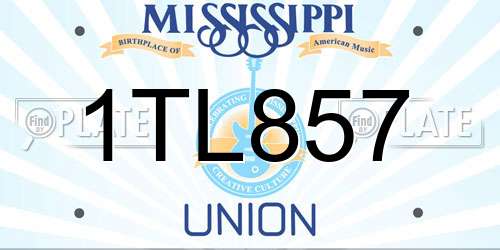 1TL857 Mississippi License Plate