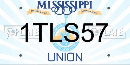 1TLS57 Mississippi License Plate