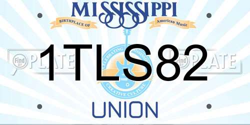 1TLS82 Mississippi License Plate
