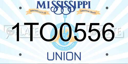 1TO0556 Mississippi License Plate
