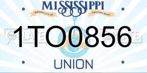 1TO0856 Mississippi License Plate