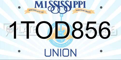 1TOD856 Mississippi License Plate