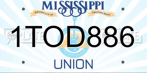 1TOD886 Mississippi License Plate