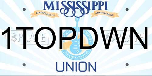 1TOPDWN Mississippi License Plate