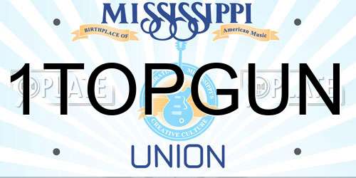 1TOPGUN Mississippi License Plate